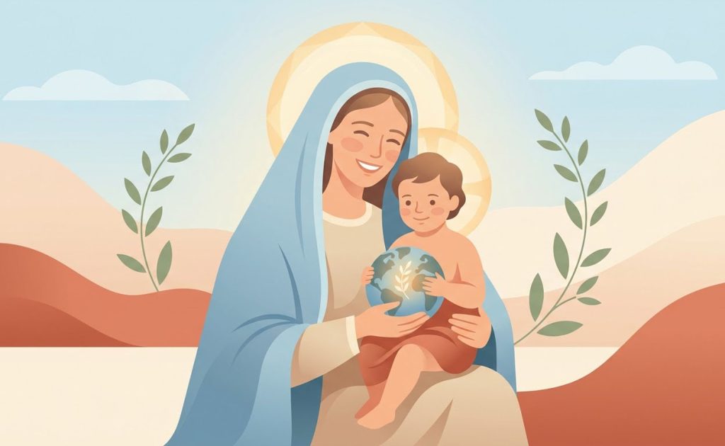 Neuvaine à Notre-Dame du Bonheur - Illustration prière catholique